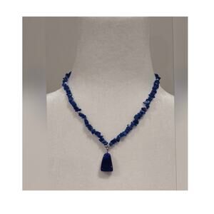 Gorgeous Blue Lapis Polished Nugget Beaded Necklace Caribbean